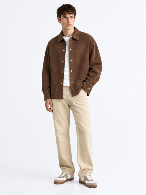 CARAMEL DUSK - Suede Overshirt Jacket