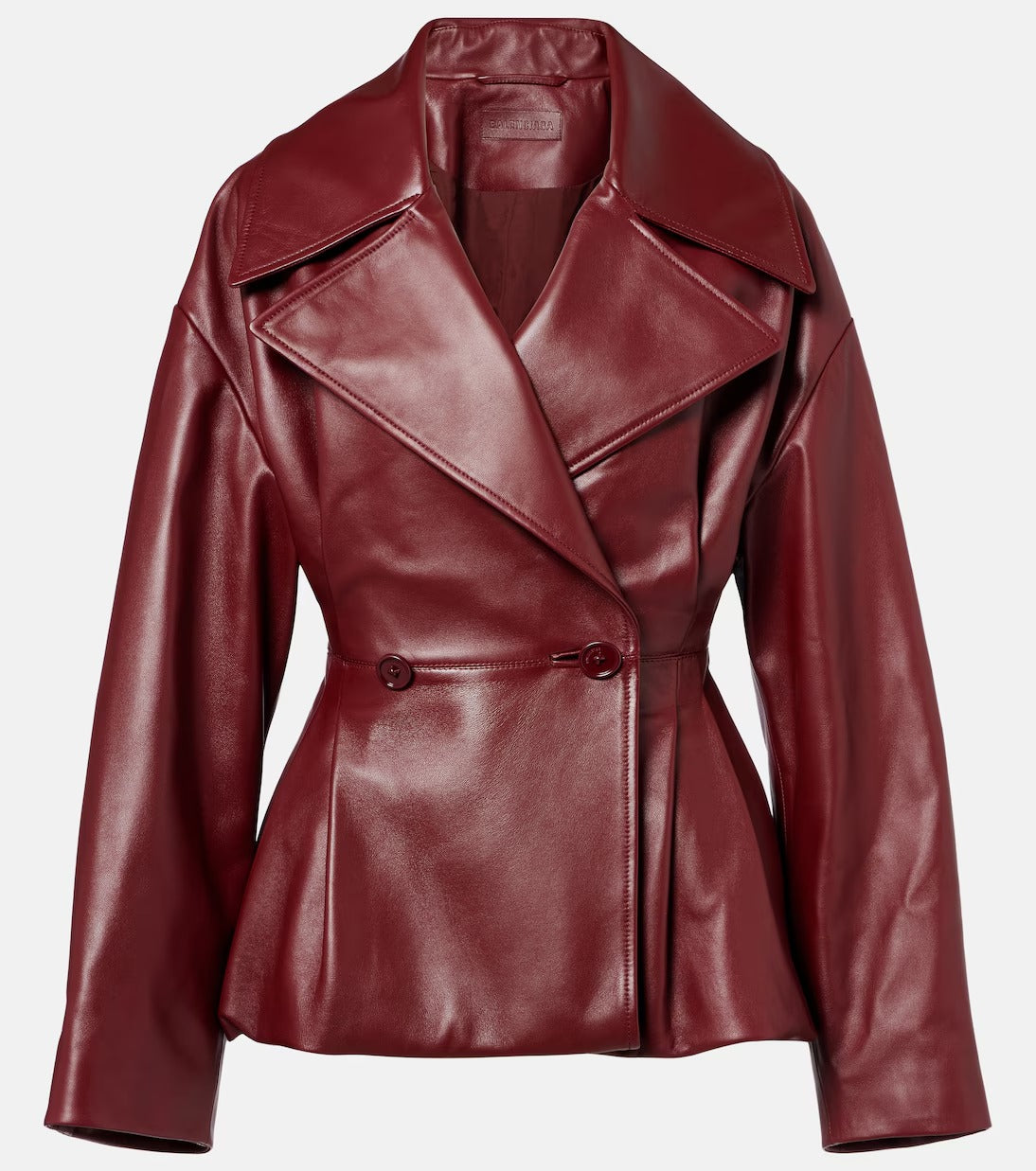 Leather jacket in burgundy