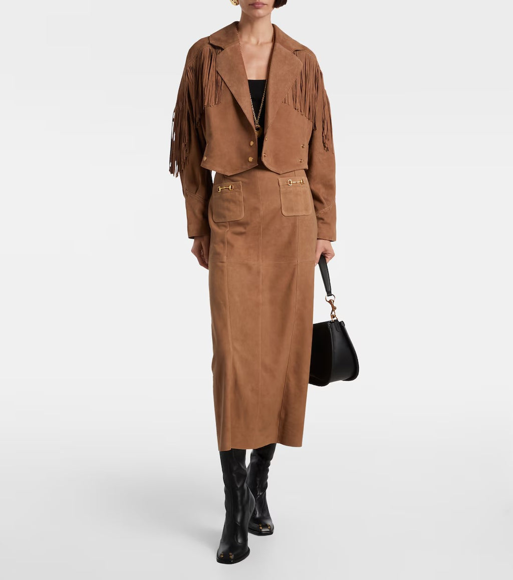 Darragh suede jacket in beige