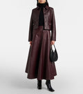 Leather jacket in burgundy