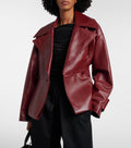 Leather jacket in burgundy