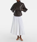 Ciro belted leather jacket in brown